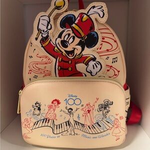 Loungefly 100 Anniversary Cream and Red Disney Backpack